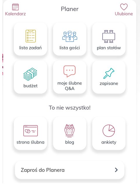 Planer ślubny w aplikacji Wesele z klasą