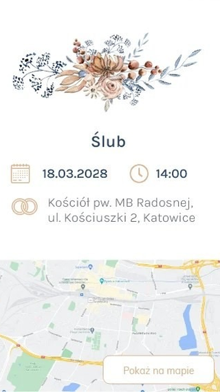 Sekcja o ślubie na stronie ślubnej