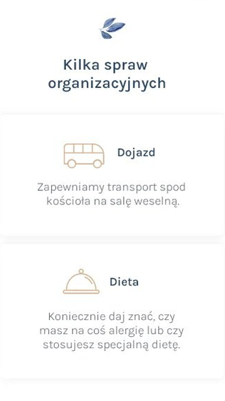 Kilka spraw organizacyjnych na stronie ślubnej