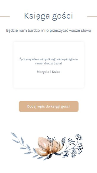 Cyfrowa księga gości na stronie ślubnej
